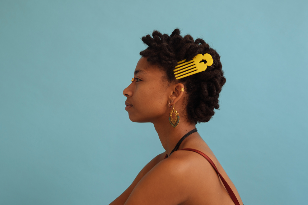 Woman with Stylish Curly Hairstyle